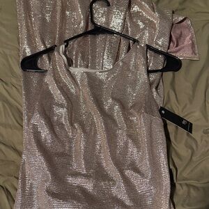TFNC Sparkling Rose Gold Prom Dress